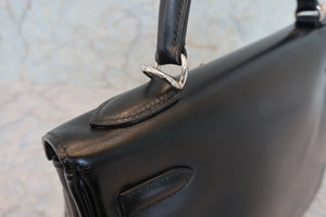 HERMES／エルメス ケリー32 ボックスカーフ ブラック □E刻印 ハンドバッグ 700070052
