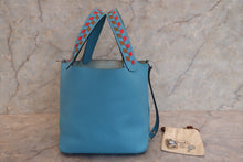 画像をギャラリービューアに読み込む, HERMES／エルメス ピコタンロックＰＭトレサージュ ヴォーエプソン ブルーノール/ゴールド/ルージュクー Y刻印 ハンドバッグ 800010008
