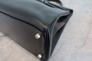 HERMES／エルメス ケリー32 ボックスカーフ ブラック □E刻印 ハンドバッグ 700070052
