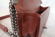 Load image into Gallery viewer, CHANEL Mini LeBOY CHANEL chain shoulder bag Lambskin Brown/Silver hadware Shoulder bag 700120025
