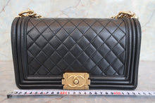 Load image into Gallery viewer, CHANEL LeBOY CHANEL chain shoulder bag Lambskin Black/Goldr hadware Shoulder bag 700090091
