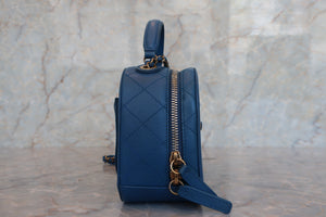 CHANEL/シャネル ココマーク2WAYバッグ ラムスキン ブルー/ゴールド金具 ショルダーバッグ 700050126
