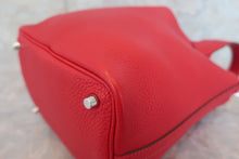 将图片加载到图库查看器，HERMES PICOTIN LOCK PM Clemence leather Rouge casaque □P刻印 Hand bag 600050214
