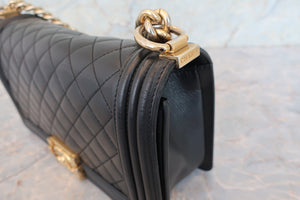 CHANEL LeBOY CHANEL chain shoulder bag Lambskin Black/Goldr hadware Shoulder bag 700090091
