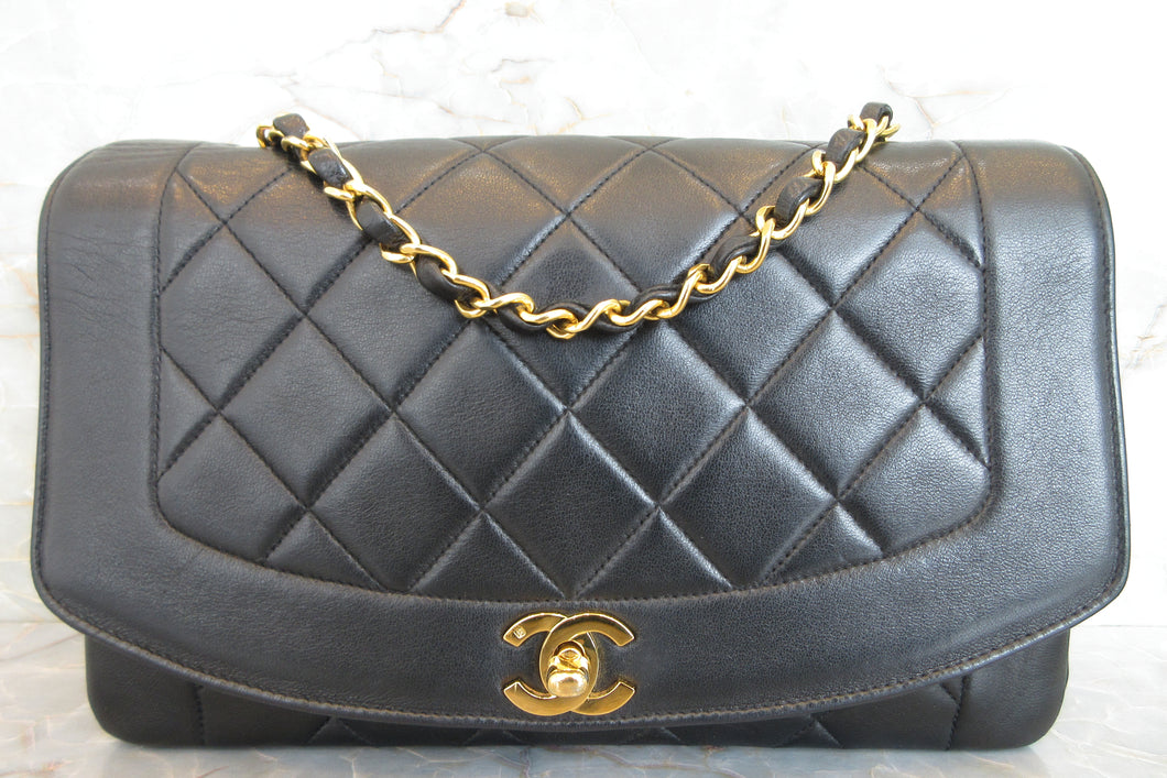 CHANEL/香奈儿 戴妃 CF 链条包 羊皮 Black/Gold hadware(黑色/金色金属) 肩背包 700060157