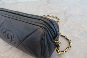 CHANEL/シャネル ココマークフリンジチェーンショルダーバッグ ラムスキン ネイビー/ゴールド金具 ショルダーバッグ 700080071