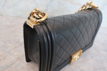 Load image into Gallery viewer, CHANEL LeBOY CHANEL chain shoulder bag Lambskin Black/Goldr hadware Shoulder bag 700090091
