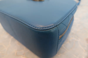 CHANEL/シャネル ココマーク2WAYバッグ ラムスキン ブルー/ゴールド金具 ショルダーバッグ 700050126