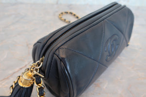 CHANEL/シャネル ココマークフリンジチェーンショルダーバッグ ラムスキン ネイビー/ゴールド金具 ショルダーバッグ 700080071