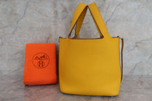 Load image into Gallery viewer, HERMES PICOTIN PM Clemence leather Jaune □G Engraving Hand bag 600070017
