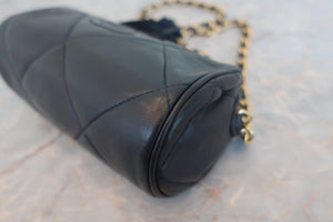 CHANEL/シャネル ココマークフリンジチェーンショルダーバッグ ラムスキン ネイビー/ゴールド金具 ショルダーバッグ 700080071