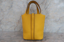 将图片加载到图库查看器，HERMES PICOTIN PM Clemence leather Jaune □G刻印 Hand bag 600070017
