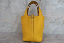 将图片加载到图库查看器，HERMES PICOTIN PM Clemence leather Jaune □G刻印 Hand bag 600070017
