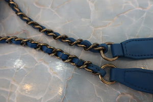CHANEL/シャネル ココマーク2WAYバッグ ラムスキン ブルー/ゴールド金具 ショルダーバッグ 700050126