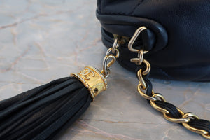 CHANEL/シャネル ココマークフリンジチェーンショルダーバッグ ラムスキン ネイビー/ゴールド金具 ショルダーバッグ 700080071