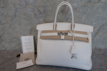 Load image into Gallery viewer, HERMES BIRKIN 35 Clemence leather White □I Engraving Hand bag 600080117
