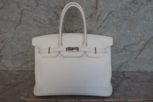 Load image into Gallery viewer, HERMES BIRKIN 35 Clemence leather White □I Engraving Hand bag 600080117
