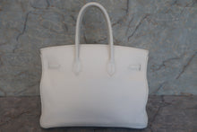 将图片加载到图库查看器，HERMES BIRKIN 35 Clemence leather White □I刻印 Hand bag 600080117
