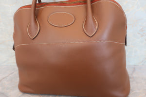 HERMES BOLIDE 35 Gulliver leather Brown 〇O刻印 Hand bag 600050092
