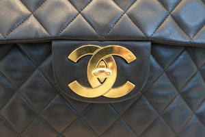 CHANEL/シャネル デカマトラッセシングルフラップチェーンショルダーバッグ ラムスキン ブラック/ゴールド金具 ショルダーバッグ 600100163