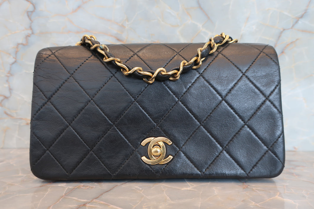 CHANEL/シャネル ミニマトラッセチェーンショルダーバッグ ラムスキン ブラック/ゴールド金具 ショルダーバッグ 700070021