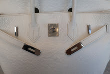 将图片加载到图库查看器，HERMES BIRKIN 35 Clemence leather White □I刻印 Hand bag 600080117
