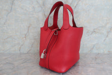 将图片加载到图库查看器，HERMES PICOTIN LOCK PM Clemence leather Rouge casaque C刻印 Hand bag 600070052
