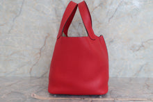 将图片加载到图库查看器，HERMES PICOTIN LOCK PM Clemence leather Rouge casaque C刻印 Hand bag 600070052
