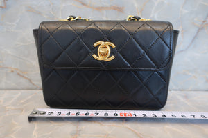 CHANEL/シャネル ミニマトラッセチェーンショルダーバッグ ラムスキン ブラック/ゴールド金具 ショルダーバッグ 700020080