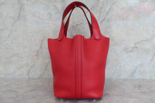 将图片加载到图库查看器，HERMES PICOTIN LOCK PM Clemence leather Rouge casaque C刻印 Hand bag 600070052
