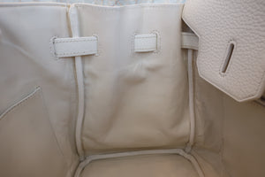 HERMES BIRKIN 35 Clemence leather White □I刻印 Hand bag 600080117