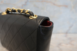 CHANEL/シャネル ミニマトラッセチェーンショルダーバッグ ラムスキン ブラック/ゴールド金具 ショルダーバッグ 700020080