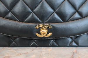 CHANEL/シャネル ダイアナマトラッセチェーンショルダーバッグ ラムスキン ブラック/ゴールド金具 ショルダーバッグ 600090193