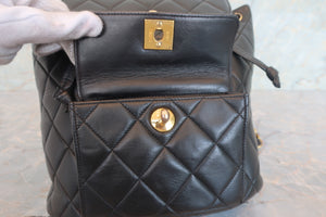 CHANEL/シャネル マトラッセチェーンリュック ラムスキン ブラック/ゴールド金具 リュック 700080063