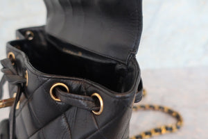 CHANEL/シャネル マトラッセチェーンリュック ラムスキン ブラック/ゴールド金具 リュック 700080063