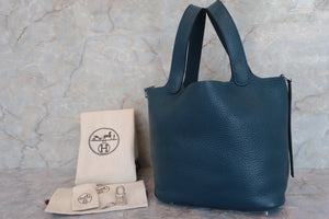 HERMES PICOTIN LOCK MM Clemence leather Colvert A Engraving Hand bag 600050013/600040020