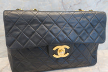 将图片加载到图库查看器，CHANEL/香奈儿 大号CF 单盖 链条包 羊皮 Black/Gold hadware(黑色/金色金属) 肩背包 600100057
