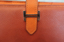 Load image into Gallery viewer, HERMES Bearn Soufflet Epsom leather Brique/Orange □P Engraving Wallet 600040115
