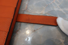 Load image into Gallery viewer, HERMES Bearn Soufflet Epsom leather Brique/Orange □P Engraving Wallet 600040115
