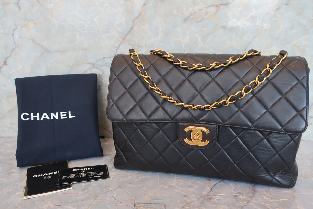CHANEL/シャネル 中マトラッセシングルフラップチェーンショルダーバッグ ラムスキン ブラック/ゴールド金具 ショルダーバッグ 700080072