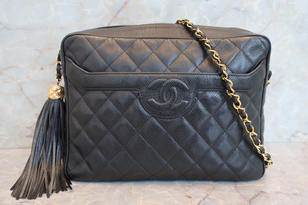 CHANEL/シャネル マトラッセフリンジチェーンショルダーバッグ キャビアスキン ブラック/ゴールド金具 ショルダーバッグ 700040061