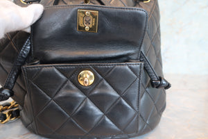 CHANEL/シャネル マトラッセチェーンリュック ラムスキン ブラック/ゴールド金具 リュック 700070030