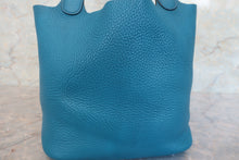 Load image into Gallery viewer, HERMES PICOTIN LOCK MM Clemence leather Blue izmir □Q Engraving Hand bag 600080113
