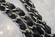 Load image into Gallery viewer, CHANEL Medium Matelasse single flap double chain shoulder bag Caviar skin Black/Silver hadware Shoulder bag 800020197
