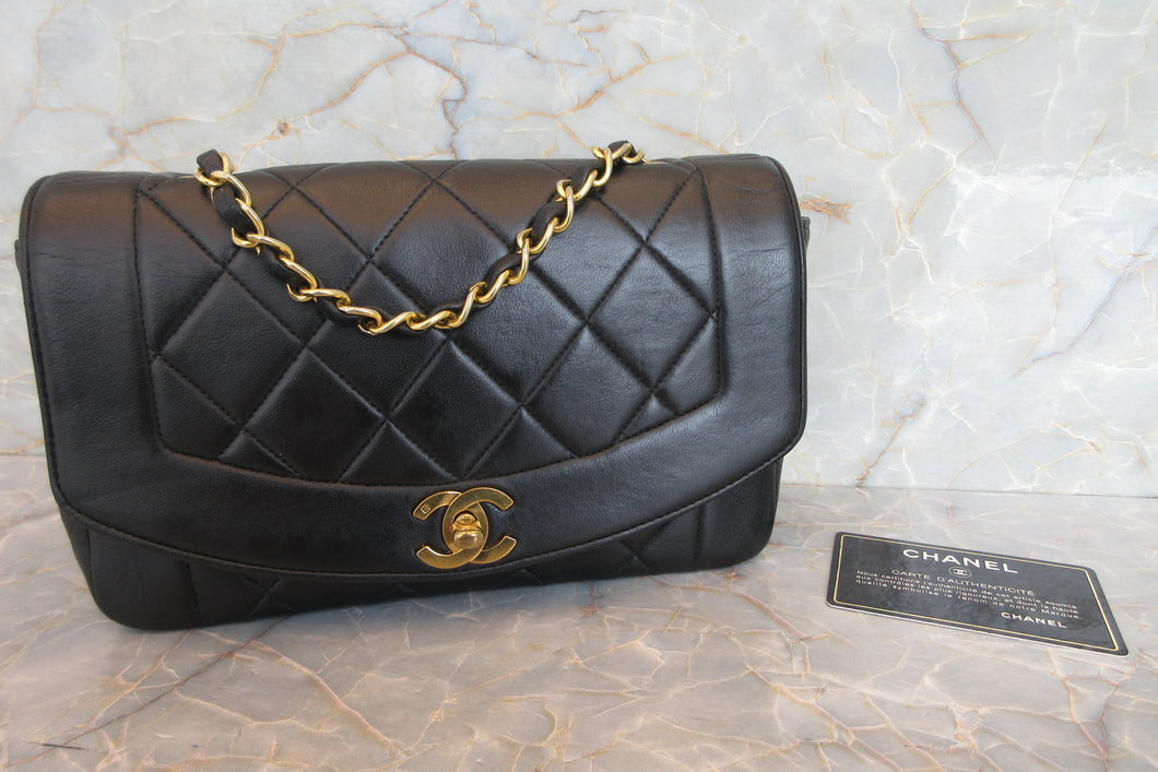 CHANEL/香奈儿 戴妃 CF 链条包 羊皮 Black/Gold hadware(黑色/金色金属) 肩背包 700060137