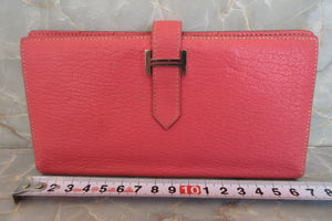 HERMES／エルメス ベアンスフレ シェーブル ローズアザレ A刻印 財布 700020122