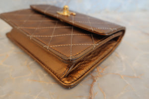 CHANEL Mini matelasse chain shoulder bag Lambskin Gold/Gold hadware Shoulder bag 500090228