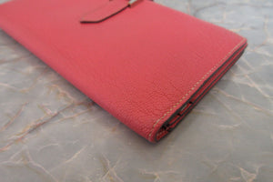 HERMES／エルメス ベアンスフレ シェーブル ローズアザレ A刻印 財布 700020122