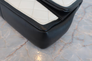 CHANEL/シャネル マトラッセチェーンショルダーバッグ ラムスキン ブラック/ホワイト/ゴールド金具 ショルダーバッグ 700070047