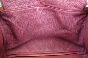 HERMES LINDY 30 Clemence leather Bois de rose □O Engraving Shoulder bag 700090129